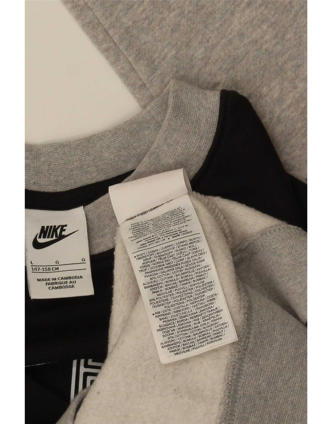Felpa grafica Nike da bambino, 12-13 anni, grande, colore nero
