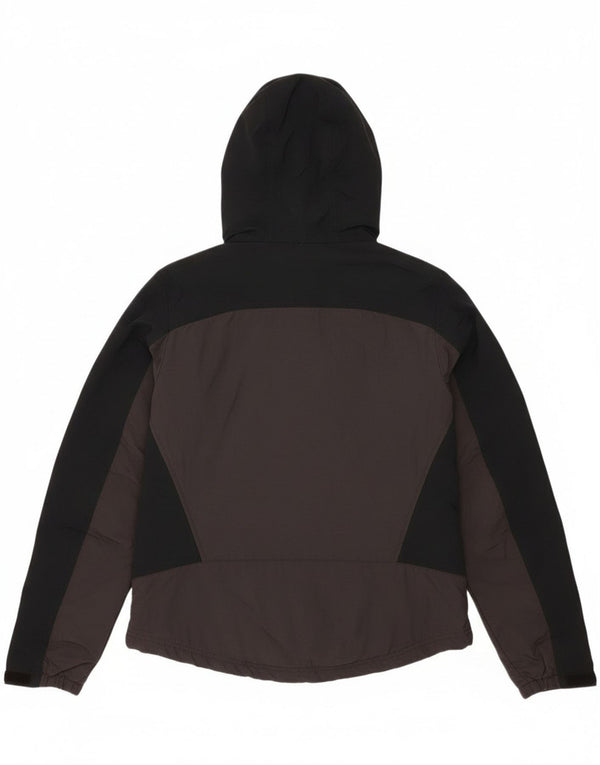 Giacca a vento con cappuccio da donna Eddie Bauer UK 6 XS Black Colourblock