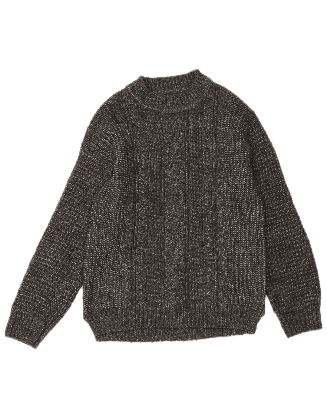 ZARA Boys Turtle Neck Jumper Sweater 8-9 Years Grey Flecked Polyester