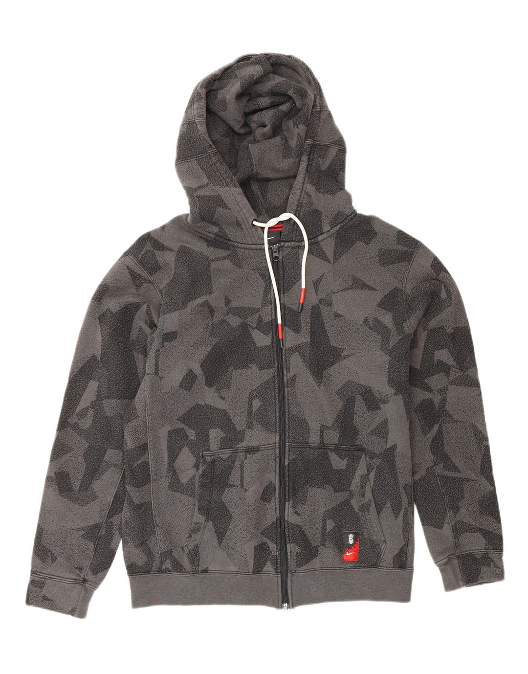 Maglione con cappuccio e zip da uomo NIKE grigio medio geometrico