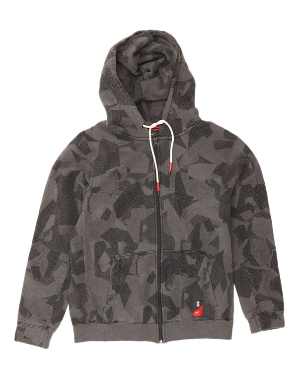 Maglione con cappuccio e zip da uomo NIKE grigio medio geometrico