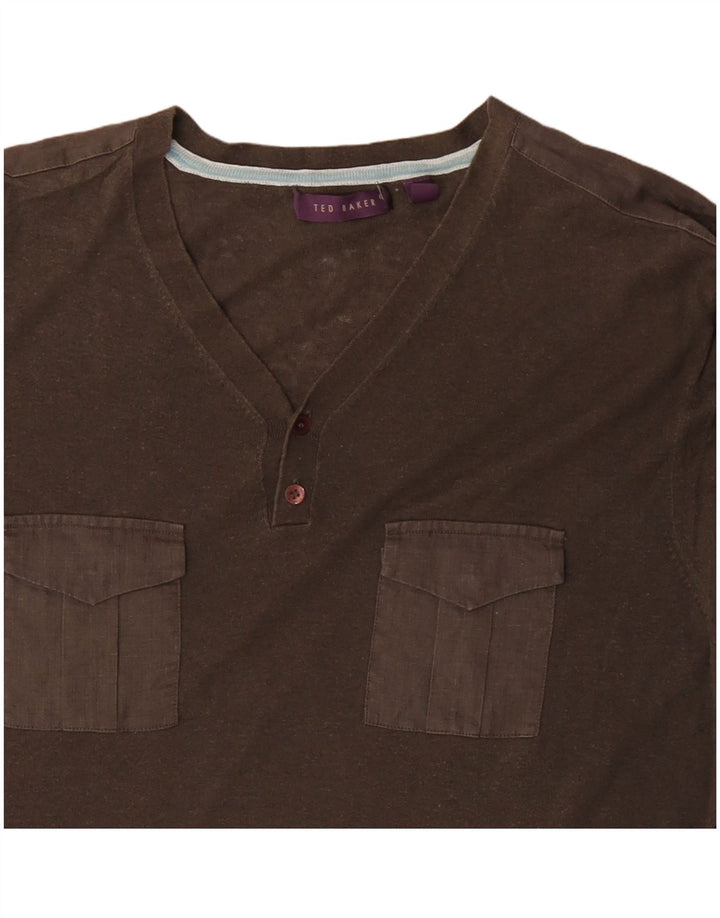 T-shirt da uomo TED BAKER taglia superiore 6 2XL cotone kaki
