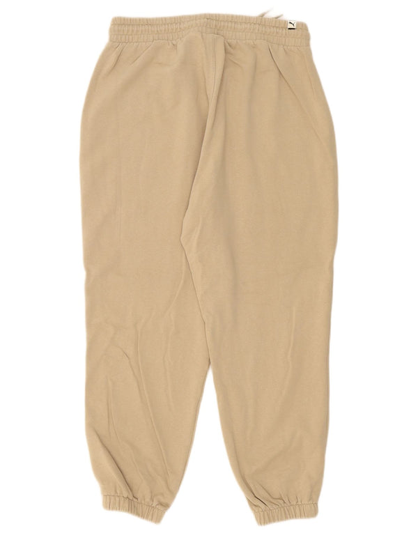 Pantaloni da tuta corti da donna Puma Joggers UK 14 Cotone beige medio