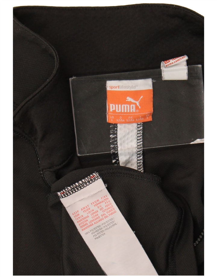 Maglia da tuta Puma da uomo con zip e collo, grande, in poliestere nero