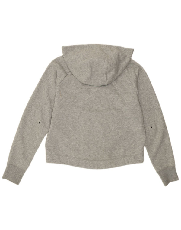 Felpa con cappuccio e zip oversize da donna Nike UK 10 piccolo cotone chiazzato grigio