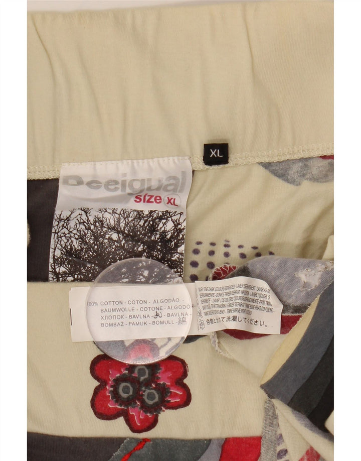 Gonna asimmetrica grafica da donna DESIGUAL XL W32 floreale multicolore