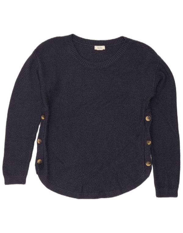 Maglione maglione con scollo a barca da donna Fat Face UK 8 piccolo in viscosa blu navy