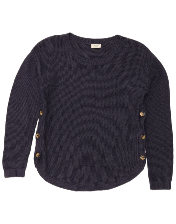 Maglione maglione con scollo a barca da donna Fat Face UK 8 piccolo in viscosa blu navy