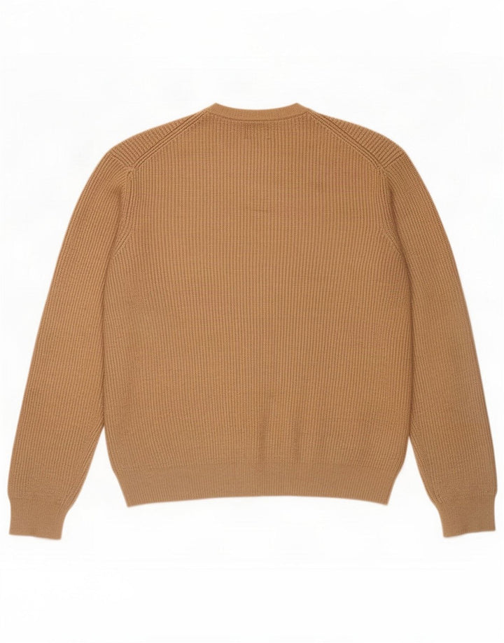 Maglione maglione girocollo da uomo Marks & Spencer beige medio in poliammide