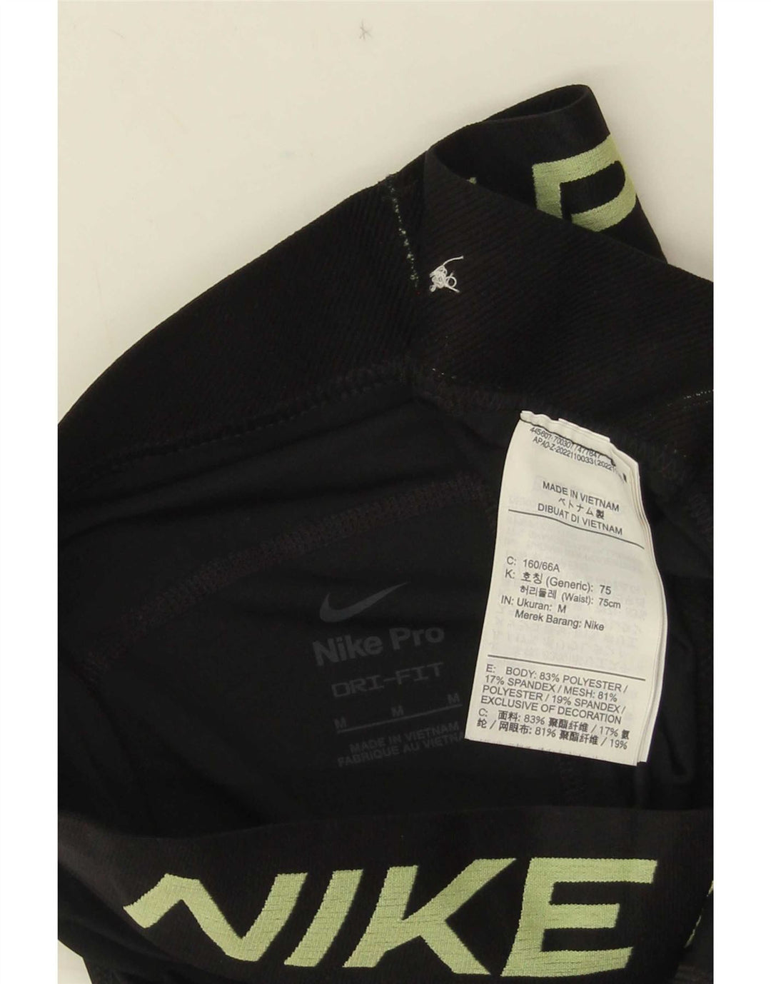 Leggings grafici Nike Dri Fit da donna UK 12 medio nero poliestere