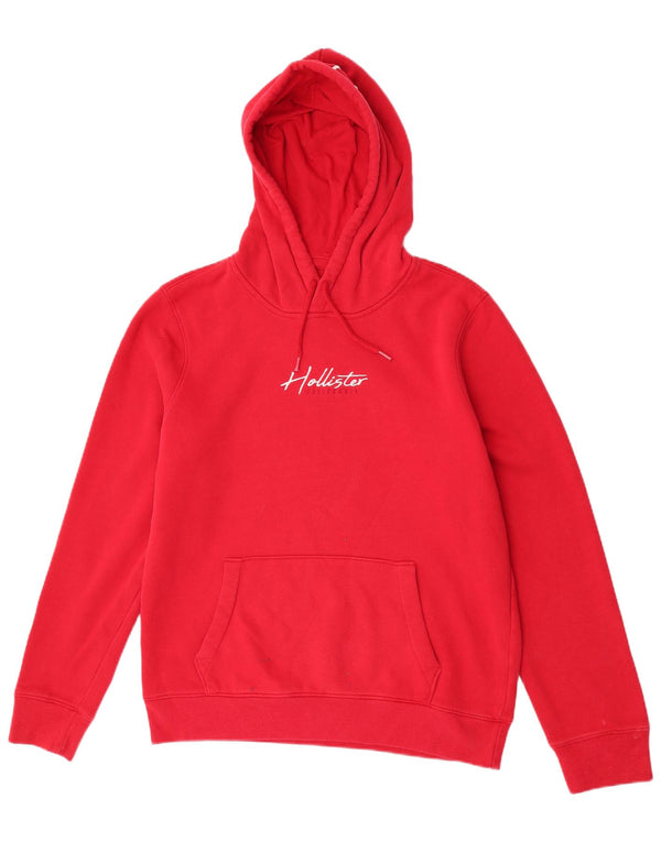 Maglione con cappuccio grafico da uomo Hollister Large in cotone rosso