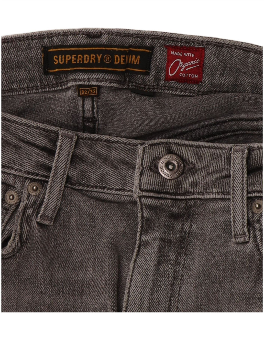 Jeans skinny da uomo Superdry W32 L32 cotone grigio