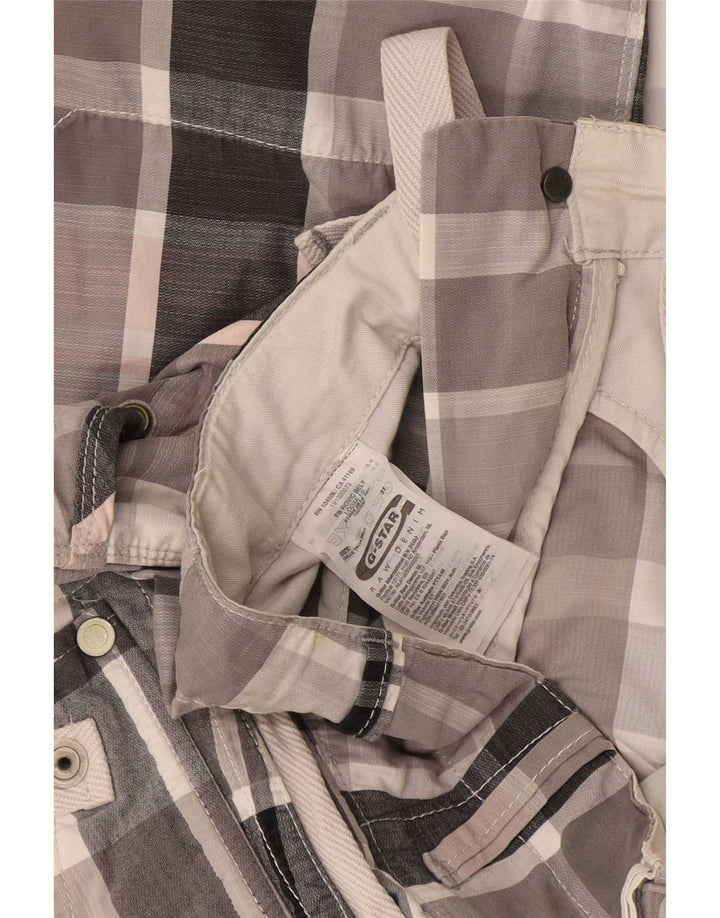 Pantaloncini cargo con grafica da uomo G-Star W31 in cotone a quadri grigio medio