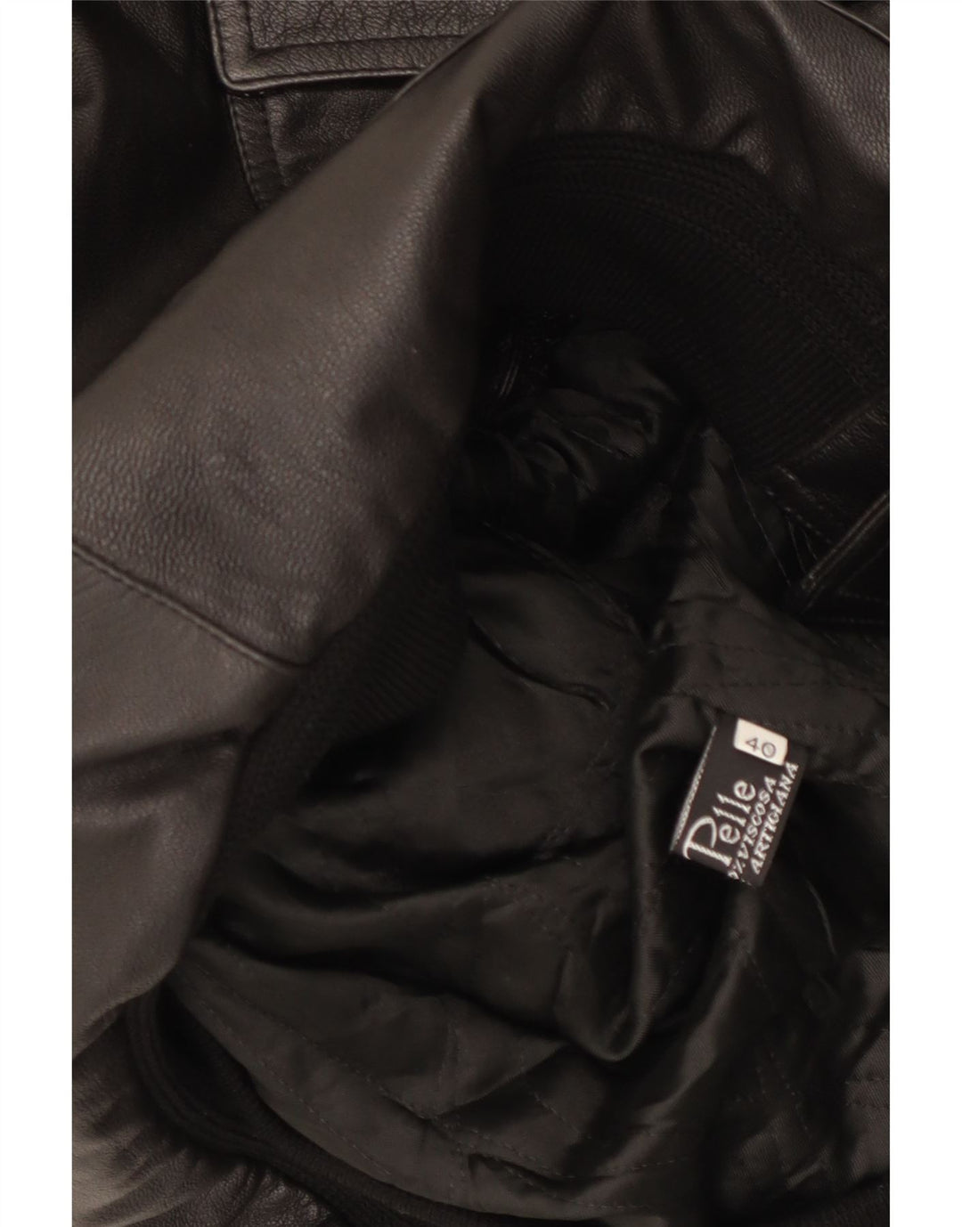 Giacca in pelle vintage da donna vestibilità ampia IT 40 piccola in pelle nera
