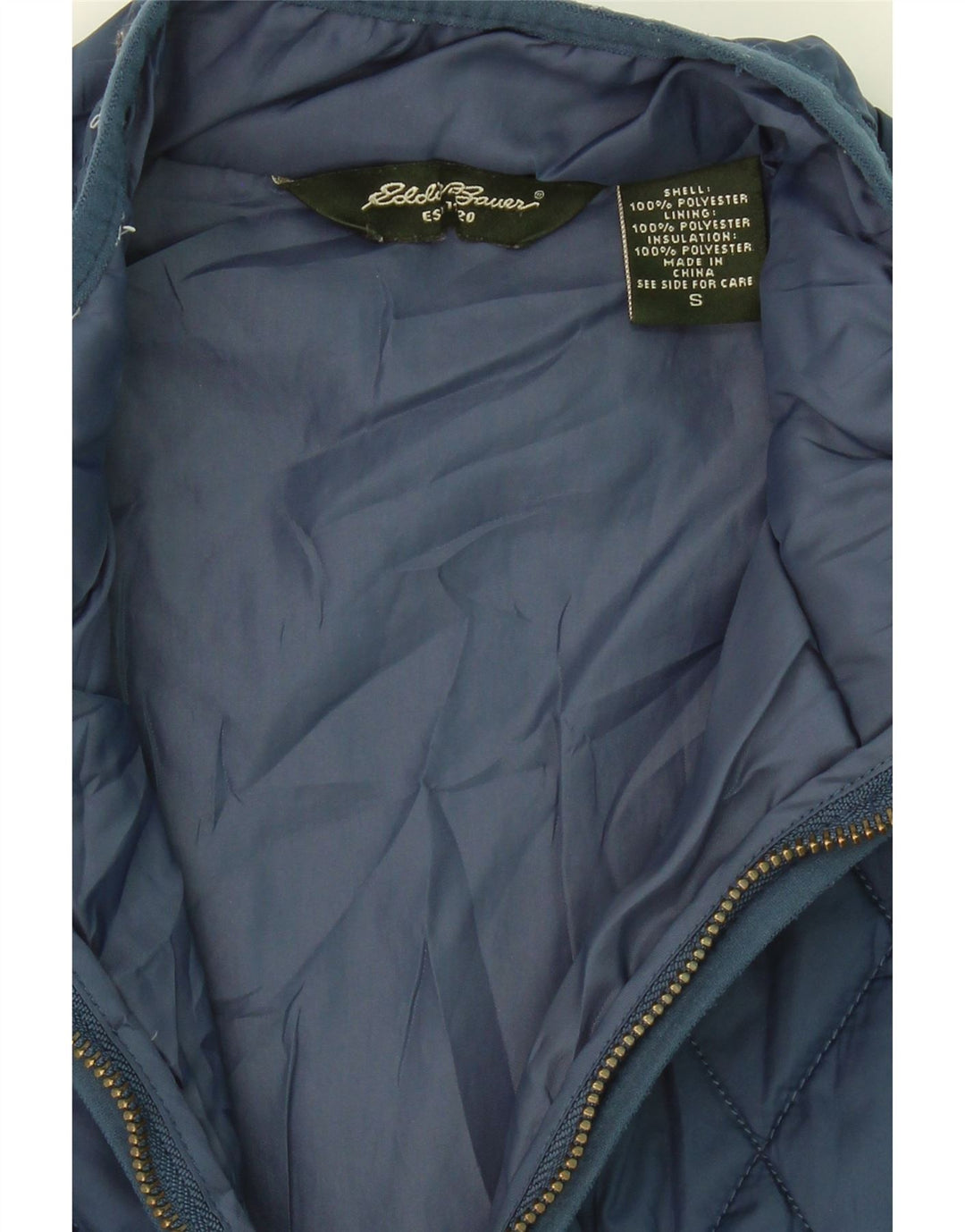 EDDIE BAUER Womens Quilted Gilet UK 10 Small Navy Blue Polyester Vintage Eddie Bauer and Second-Hand Eddie Bauer from Messina Hembry 