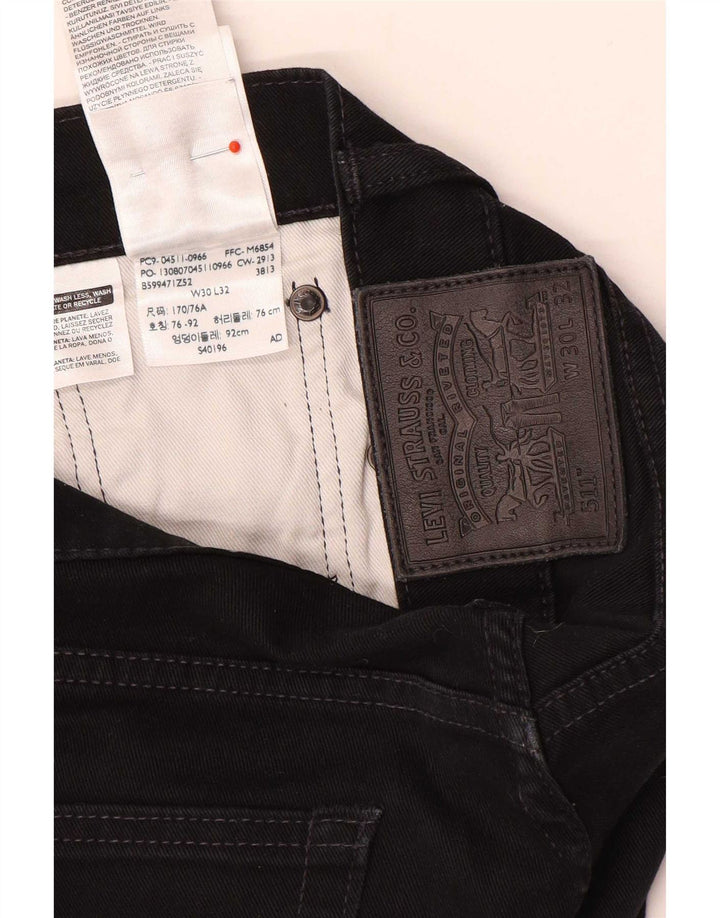 Jeans slim da uomo Levi's W30 L32 cotone nero