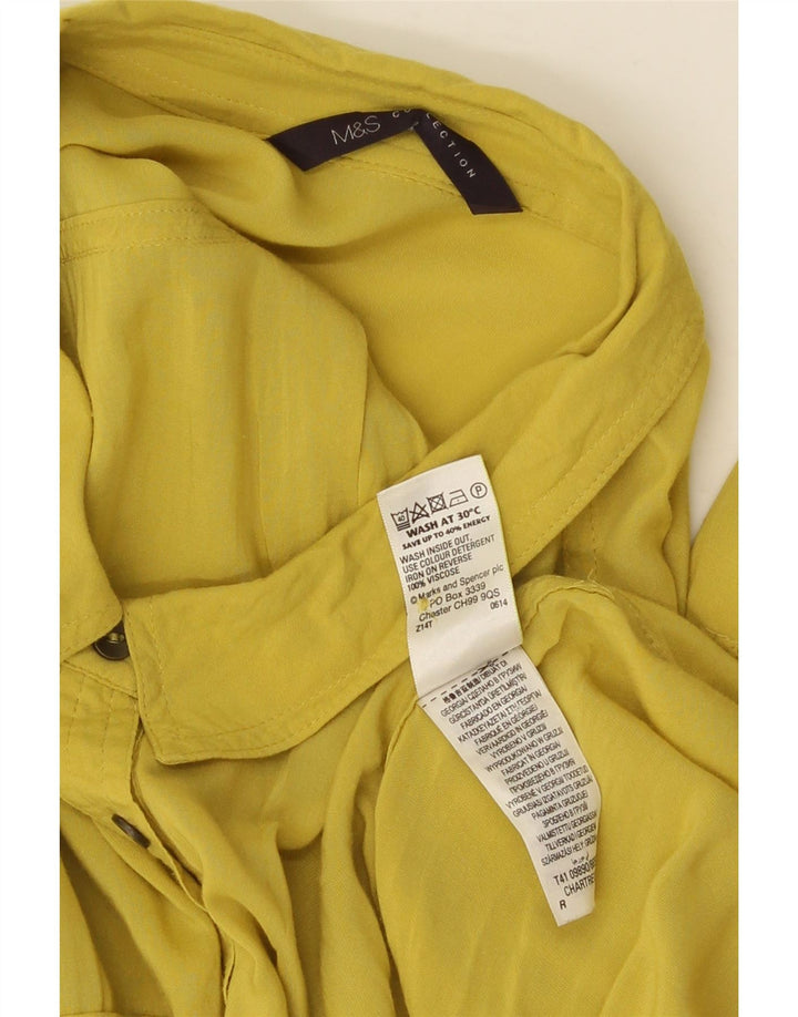Camicetta camicia da donna Marks & Spencer UK 20 2XL Viscosa gialla