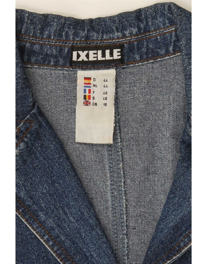 Cappotto vintage in denim da donna UK 18 XL in cotone blu
