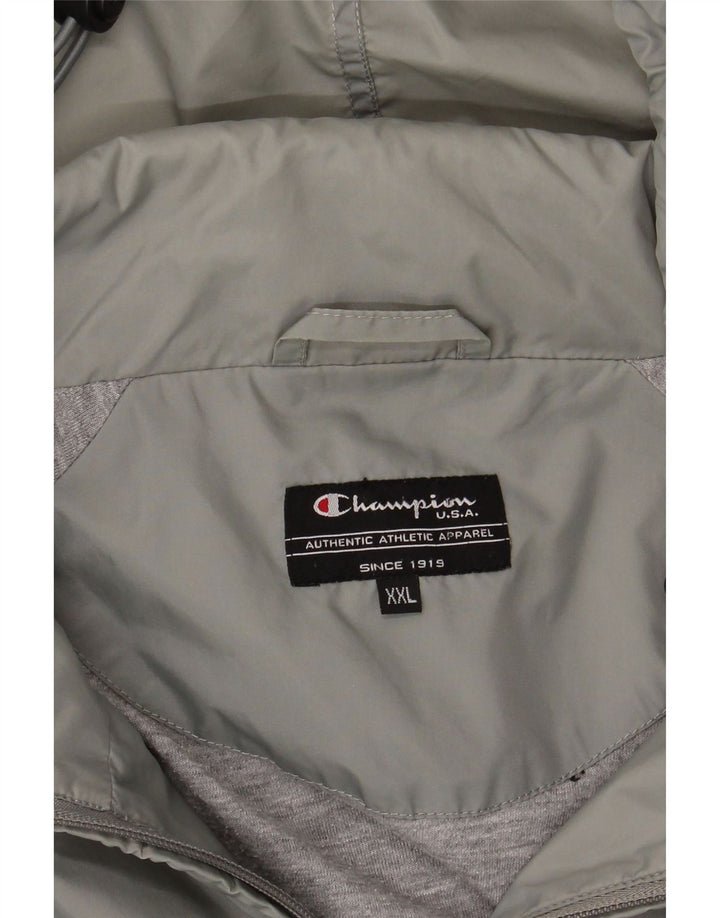 Giacca antipioggia con cappuccio da uomo Champion UK 44 2XL Grigia