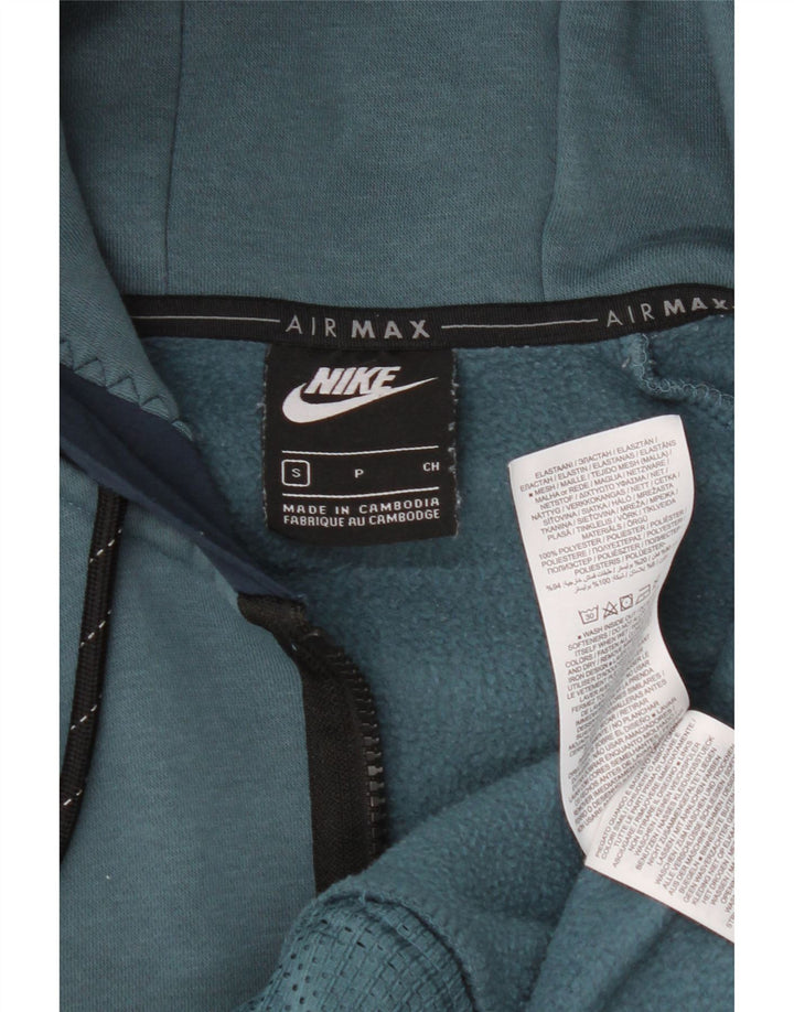 Felpa con cappuccio e zip Nike da uomo, piccola, in poliestere color block blu