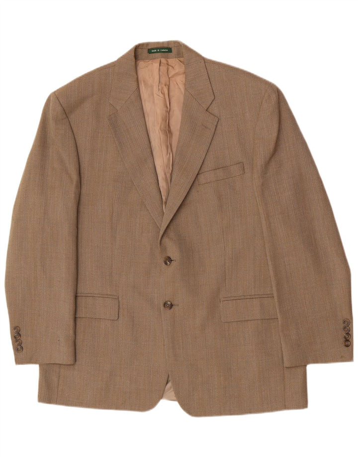 Giacca blazer regolare da uomo Ralph Lauren UK 44 2XL Marrone a spina di pesce