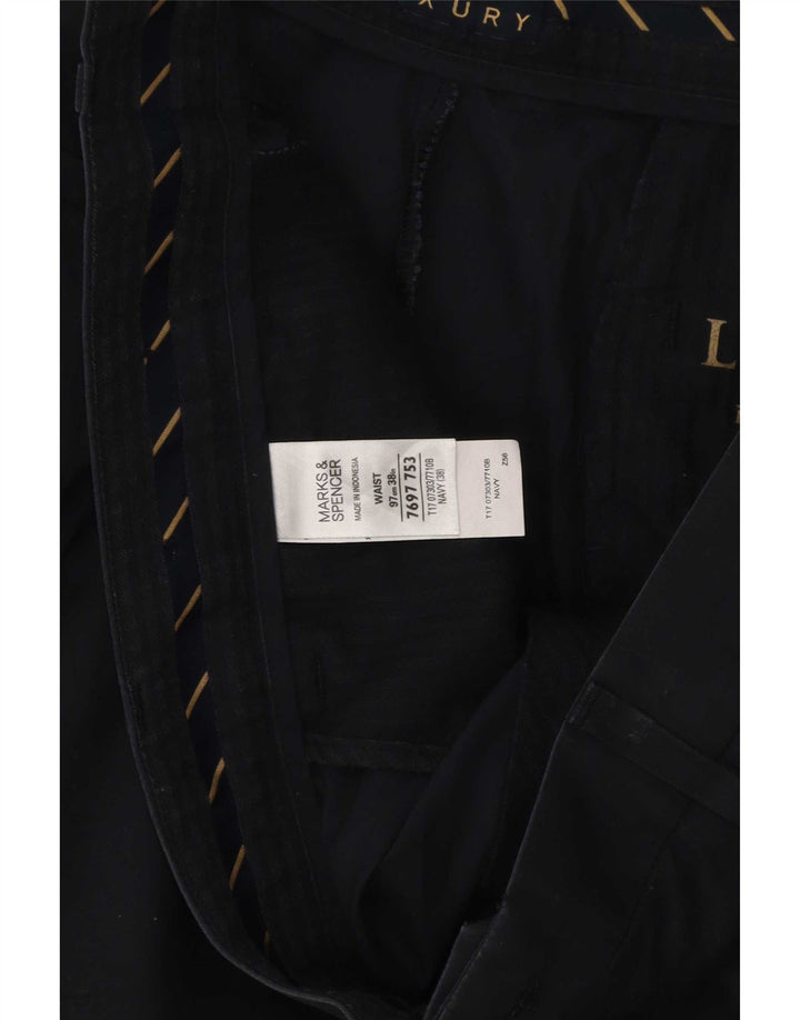 Pantaloncini chino da uomo Marks & Spencer W38 XL cotone blu navy