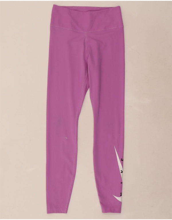 Nike Womens Dri Fit Graphic Leggings UK 8 Small Pink