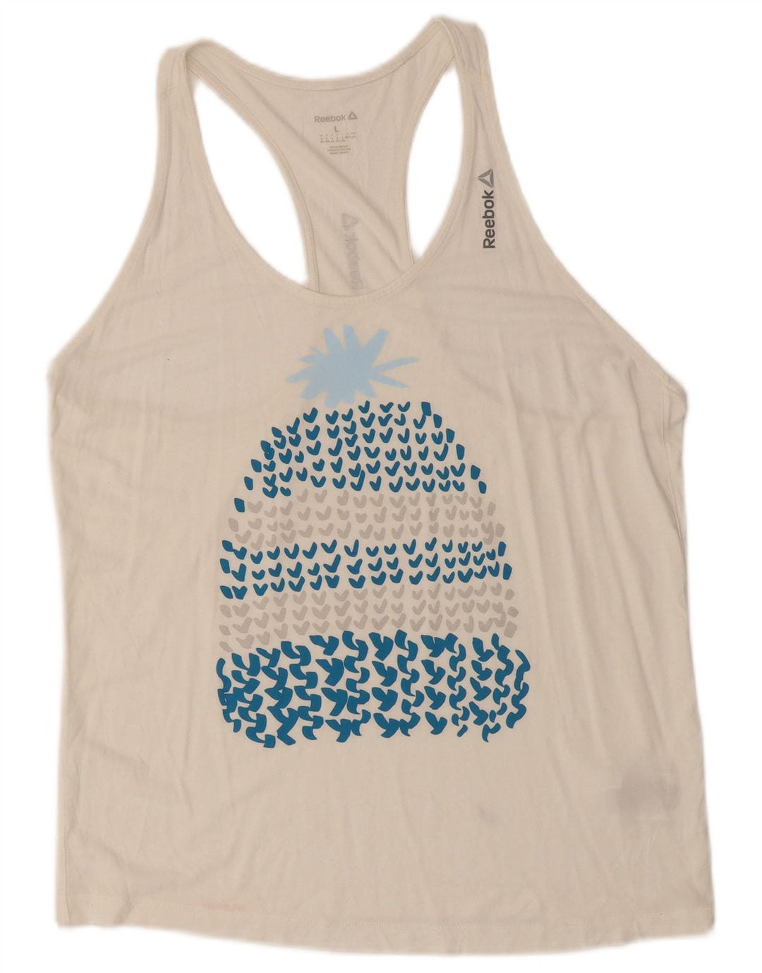 REEBOK Canottiera grafica da donna UK 16/18 Large Bianco Modal
