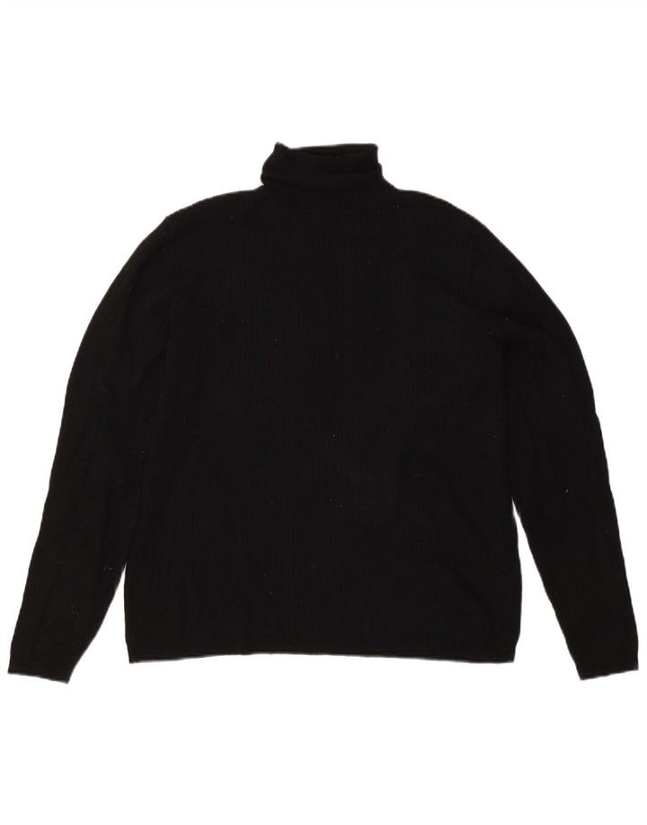 Maglione maglione a collo alto da donna Marks & Spencer UK 16 grande viscosa nera