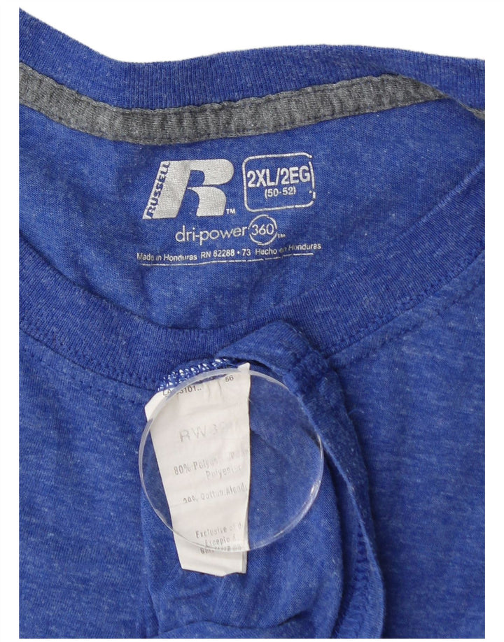 RUSSELL ATHLETIC Maglietta da uomo Dri-Power UK 50/52 2XL Poliestere blu