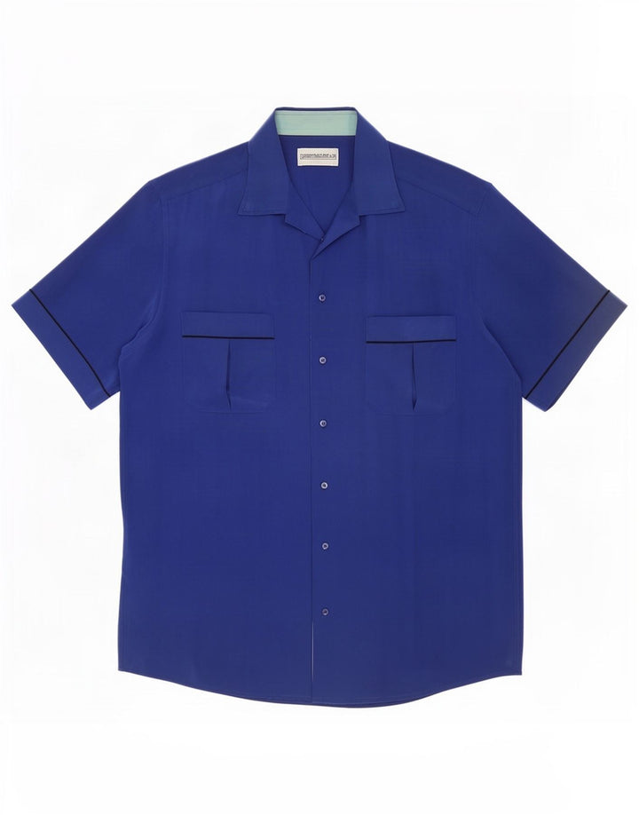 Maglia Uomo Manica Corta Pancaldi&B Blu Medio In Seta