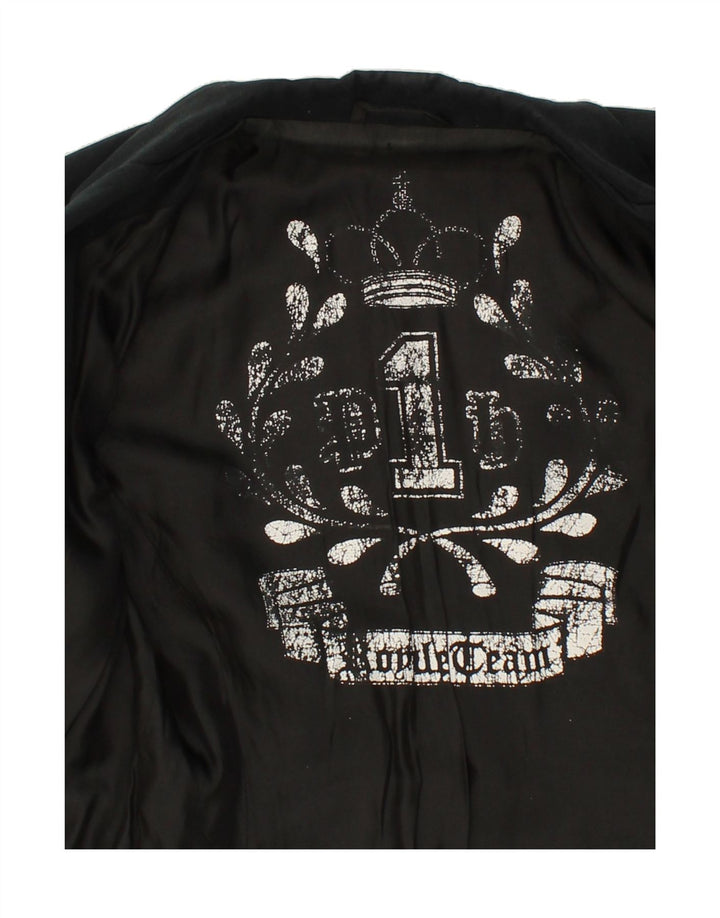 PHARD Womens 3 Button Blazer Jacket UK 14 Large Black Cotton Vintage Phard and Second-Hand Phard from Messina Hembry 