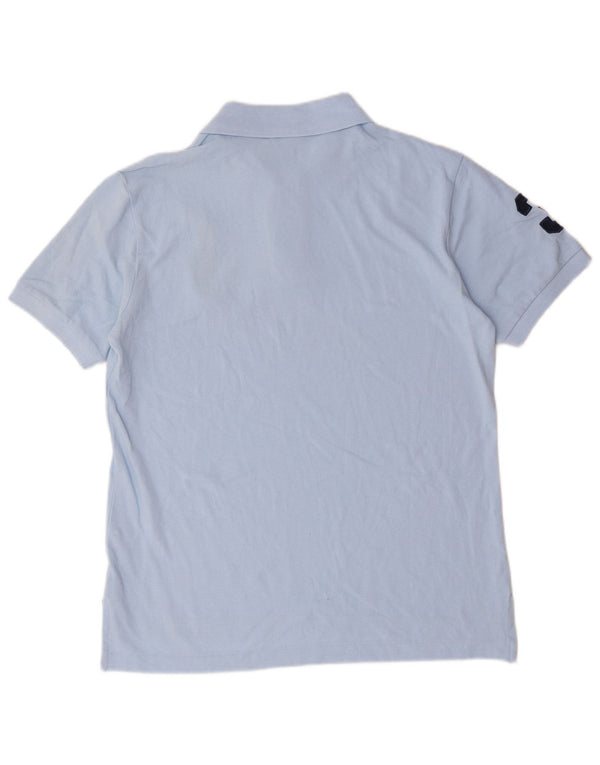 Polo Ralph Lauren Mens Graphic Custom Fit Polo Shirt Medium Blue Cotton