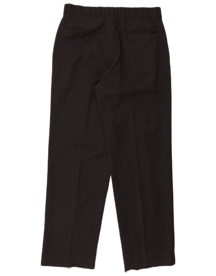 MARKS & SPENCER Pantaloni da abito dritti da uomo W30 L30 Poliestere grigio