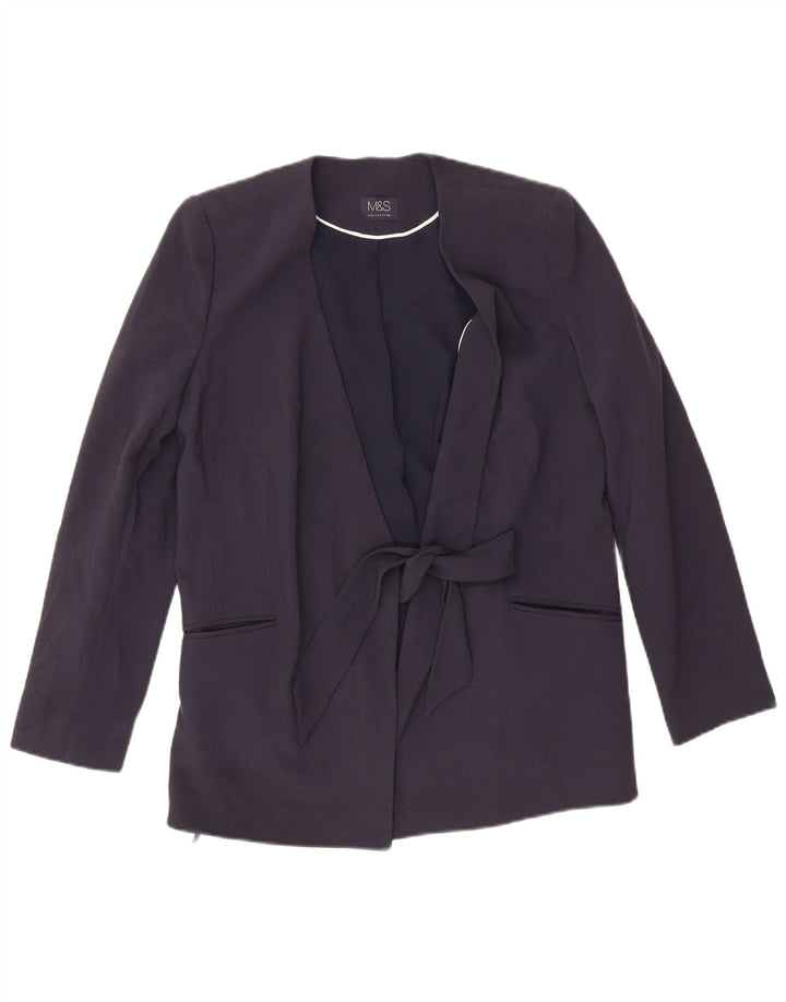 Giacca blazer da donna Marks & Spencer UK 12 poliestere blu navy medio
