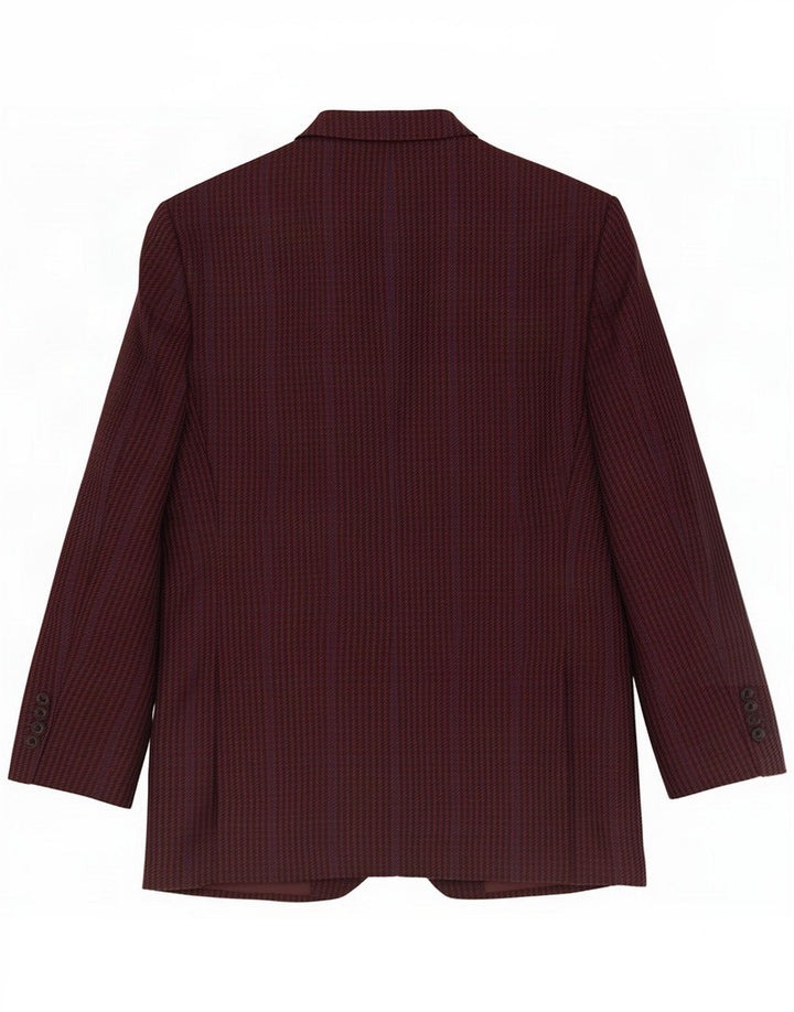 Douglas Giacca blazer da uomo a 2 bottoni UK 38 pied de poule bordeaux medio