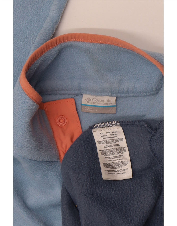 Maglione in pile da uomo Columbia con collo a bottoni, poliestere color block blu medio