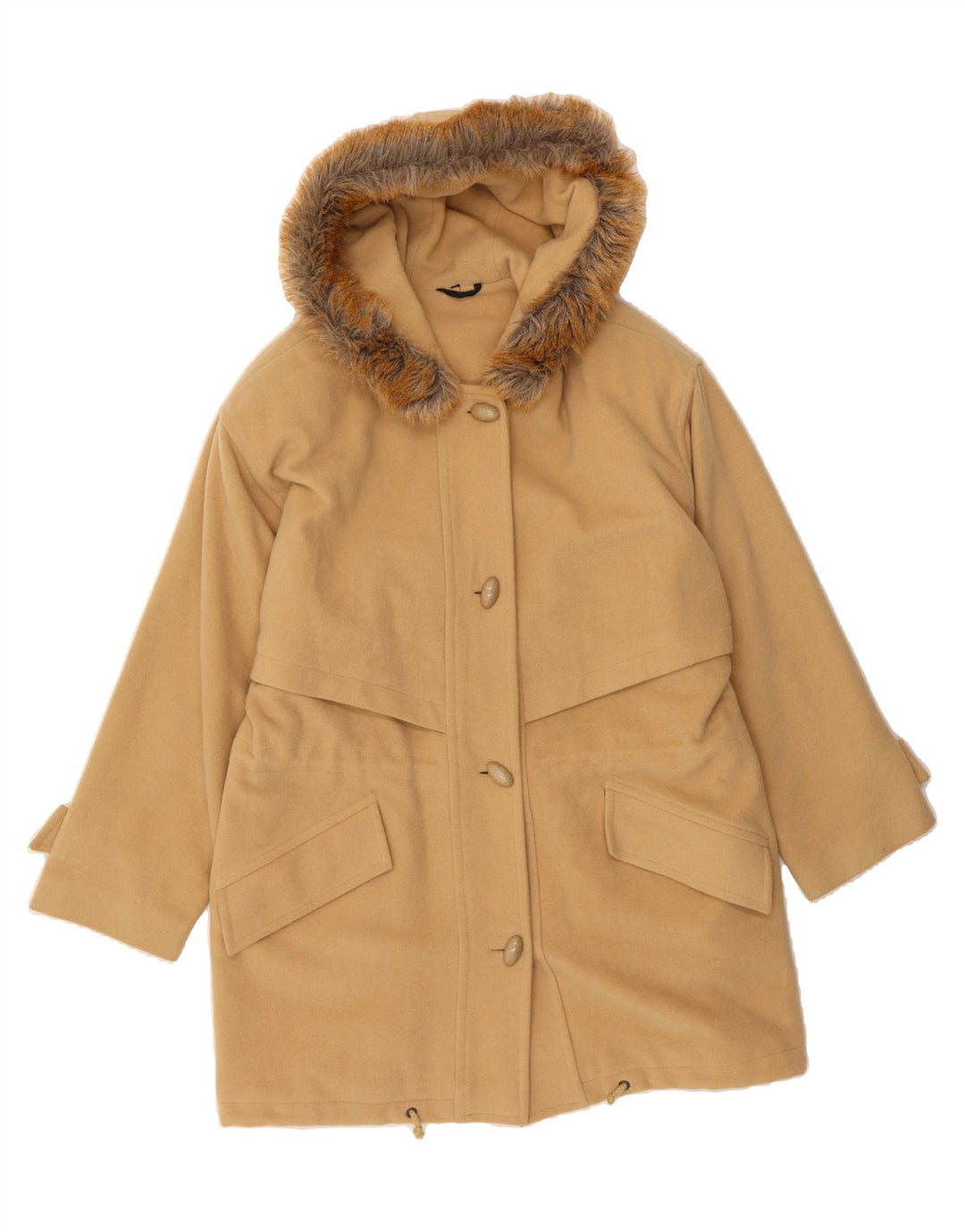 ST. BERNARD Womens Hooded Overcoat UK 10 Small  Beige Wool Vintage St. Bernard and Second-Hand St. Bernard from Messina Hembry 