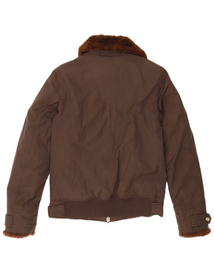 Giacca imbottita da donna Woolrich UK 16 grande cotone marrone