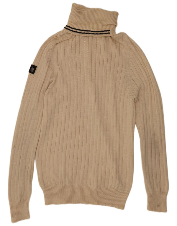 Maglione maglione a collo alto da donna Marina Yachting UK 20 2XL Lana vergine beige