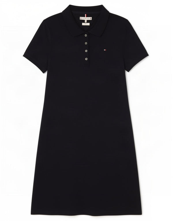 Abito polo slim fit da donna Tommy Hilfiger UK 18 XL cotone blu navy
