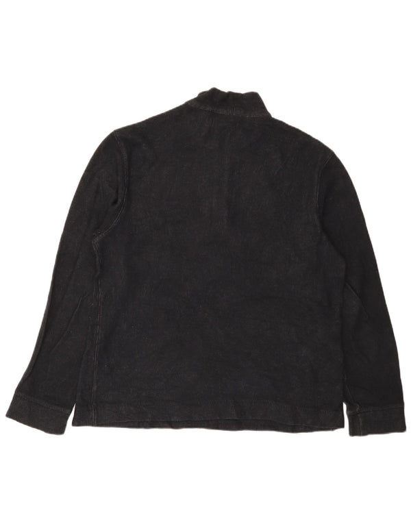 Maglione da uomo con zip e collo Calvin Klein in cotone nero medio
