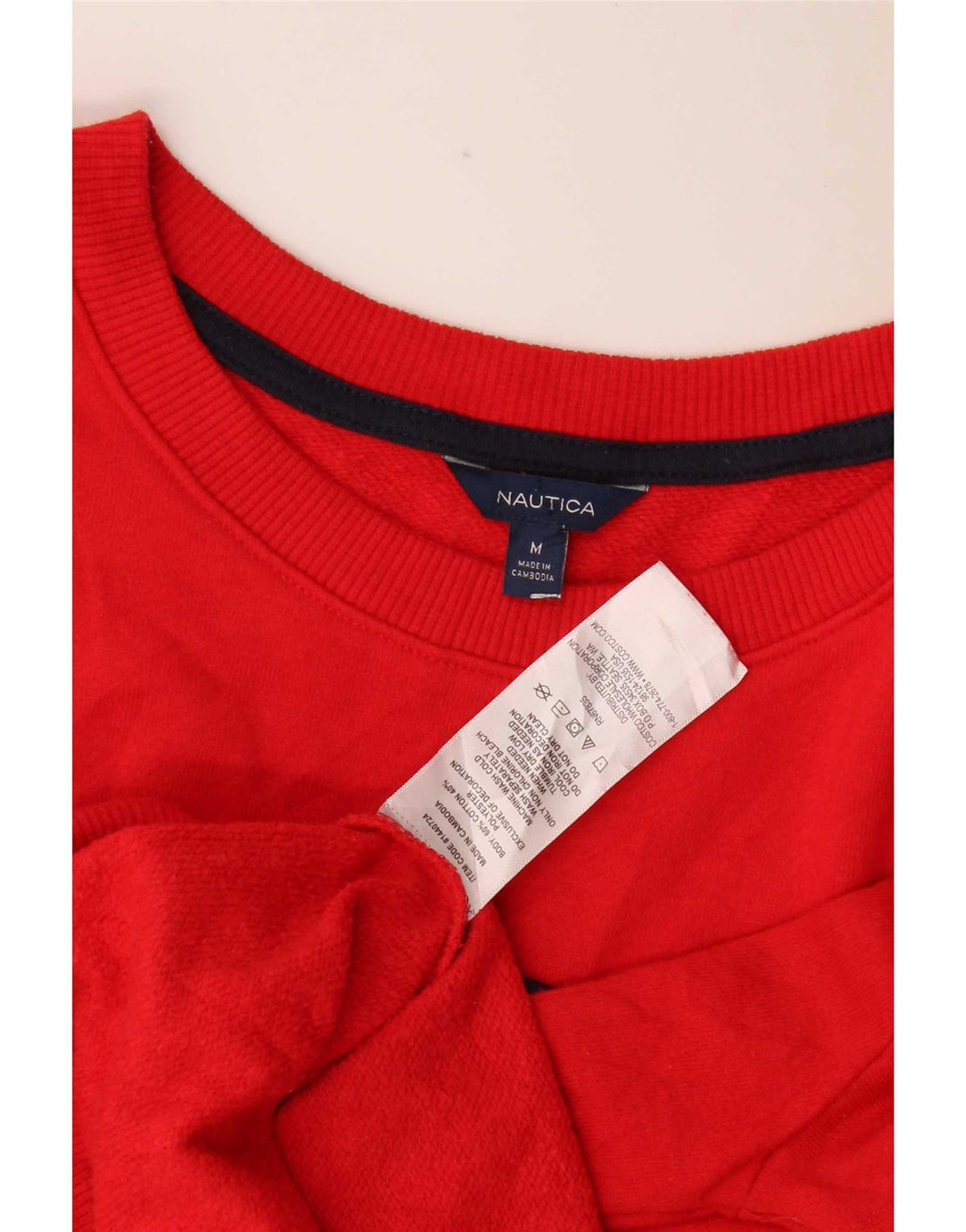 Felpa grafica da donna Nautica Jumper UK 14 cotone rosso medio