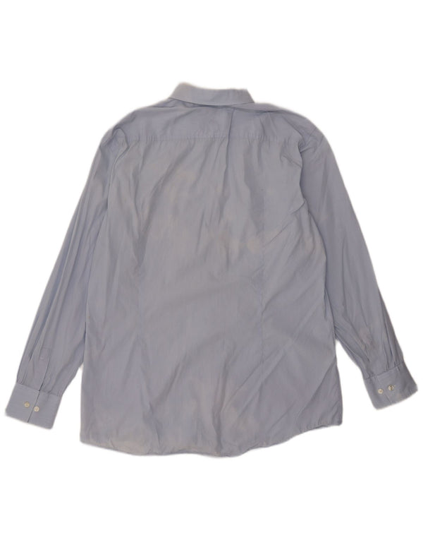 Camicia da uomo slim fit Hugo Boss taglia 42 16 1/2 grande cotone gessato blu