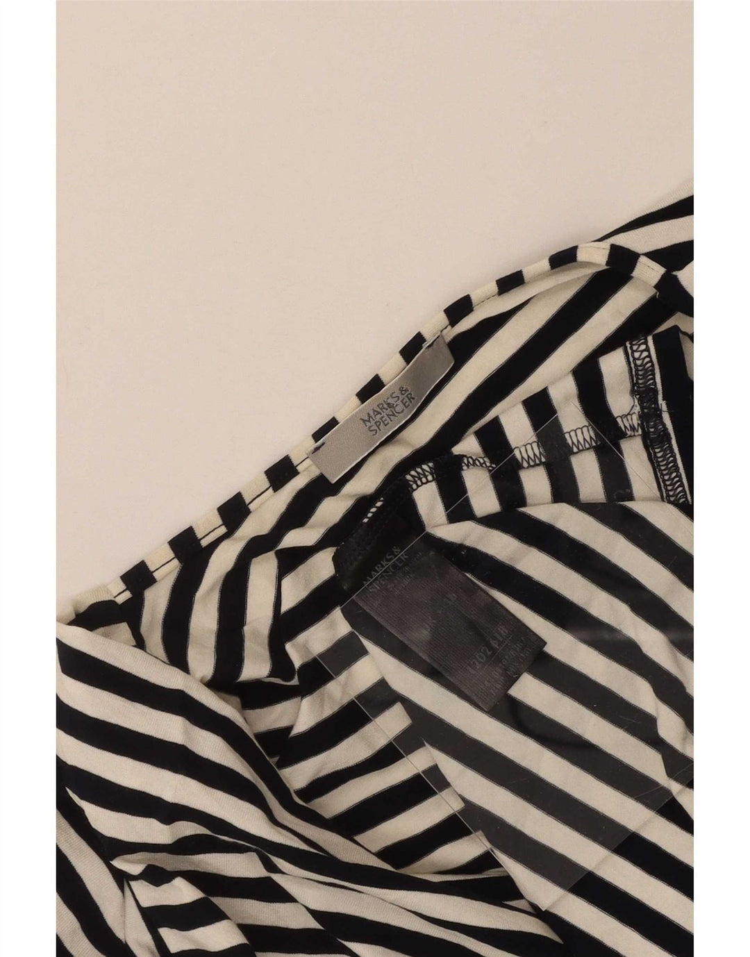 Top in camicetta da donna Marks & Spencer UK 16 grande viscosa a righe nere