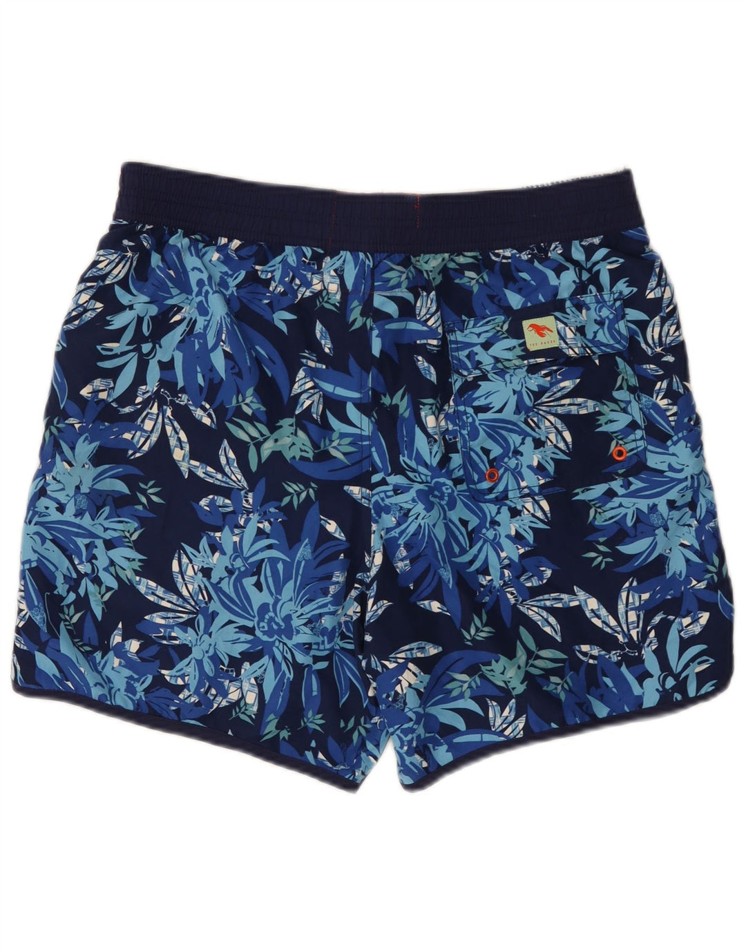 Pantaloncini da bagno da uomo Ted Baker taglia 4 grande poliestere floreale blu navy