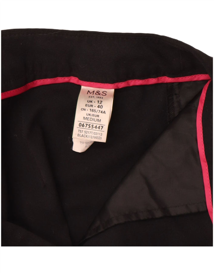 Pantaloni da abito dritti da donna Marks & Spencer UK 12 medi W32 L31 neri
