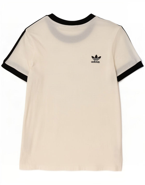 T-shirt Adidas da donna UK 14 cotone bianco medio
