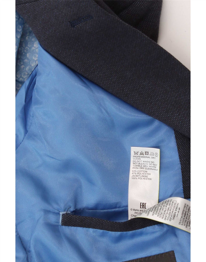 Giacca blazer slim a 2 bottoni Marks & Spencer da uomo UK 42 grande blu navy