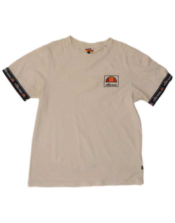 T-shirt grafica da uomo Ellesse Top in cotone bianco medio